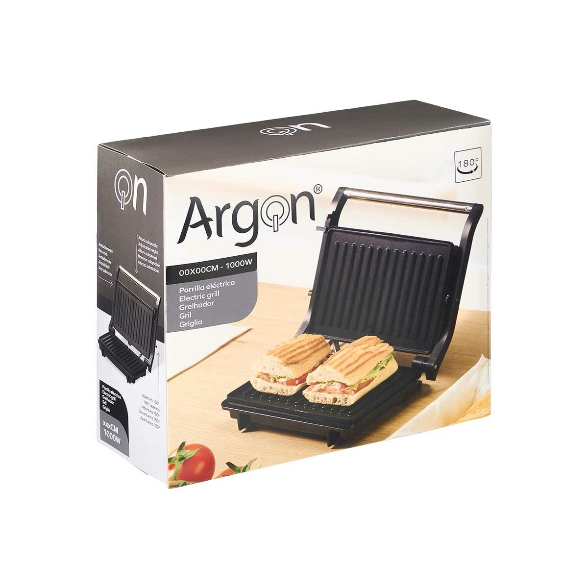 Grill de contacto Argon Negro 1000 W