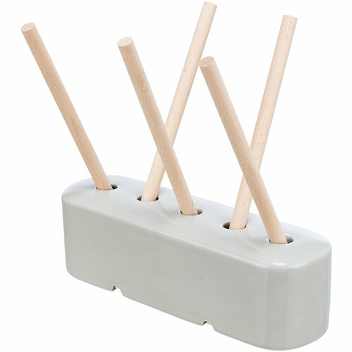 Comedero Trixie Gris Madera Cerámica 26 × 23 × 17 CM Heno