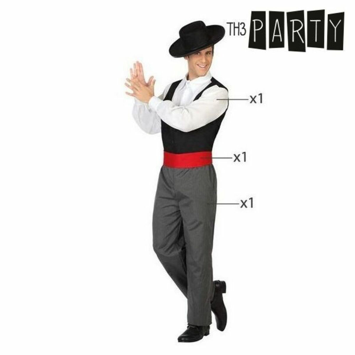 Disfraz para Adultos Th3 Party 31560 Multicolor XS/S (3 Piezas)