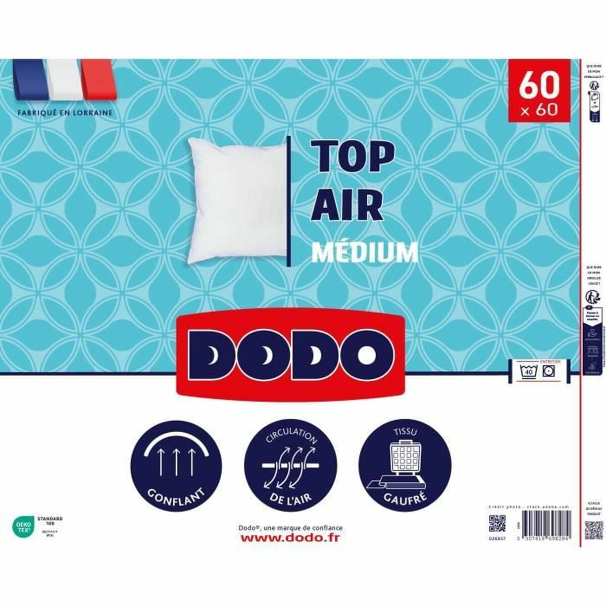 Almohada DODO MEDIUM TOP AIR Blanco 60 x 60 cm