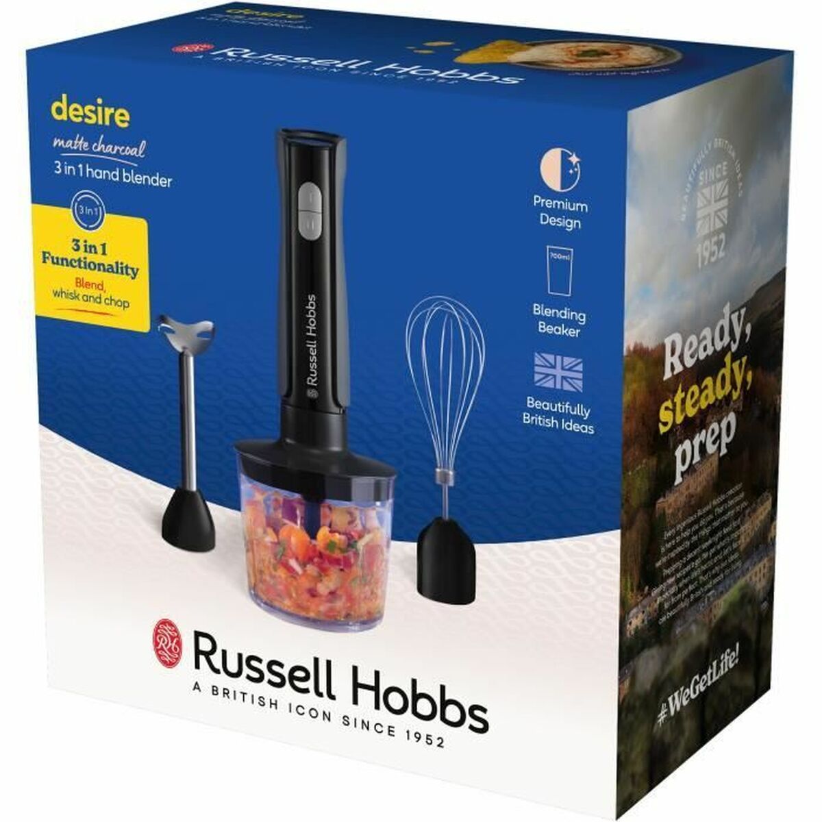 Batidora de Mano Russell Hobbs Desire Matte Charcoal Negro 500 W