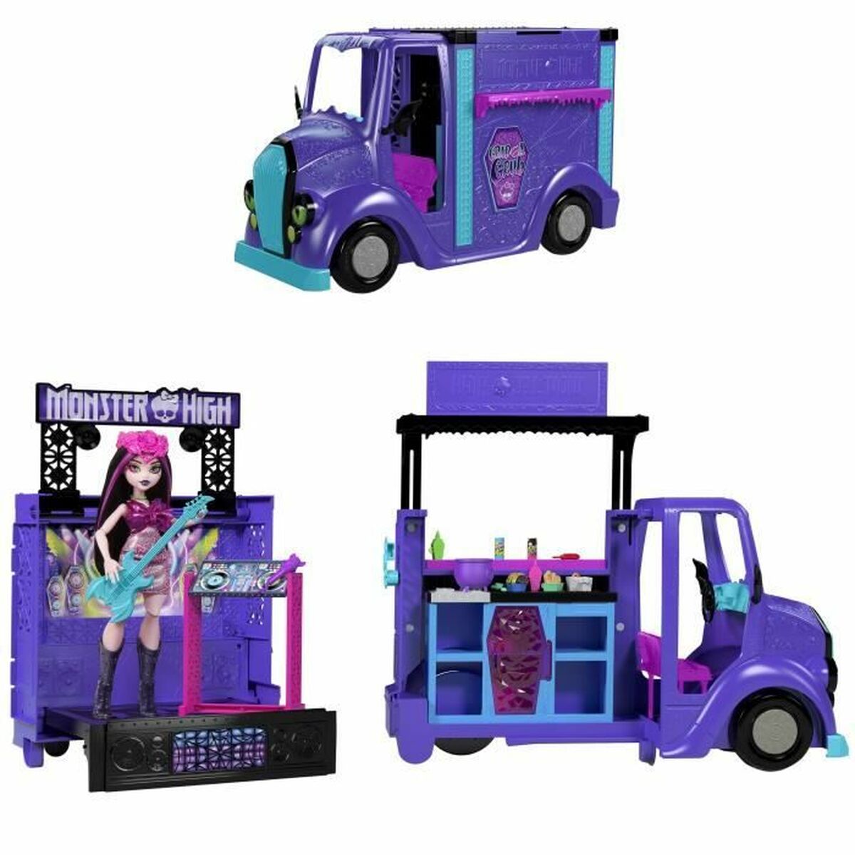 Muñeco Bebé con Accesorios Monster High Tour Bus Rock Sang-sationnel