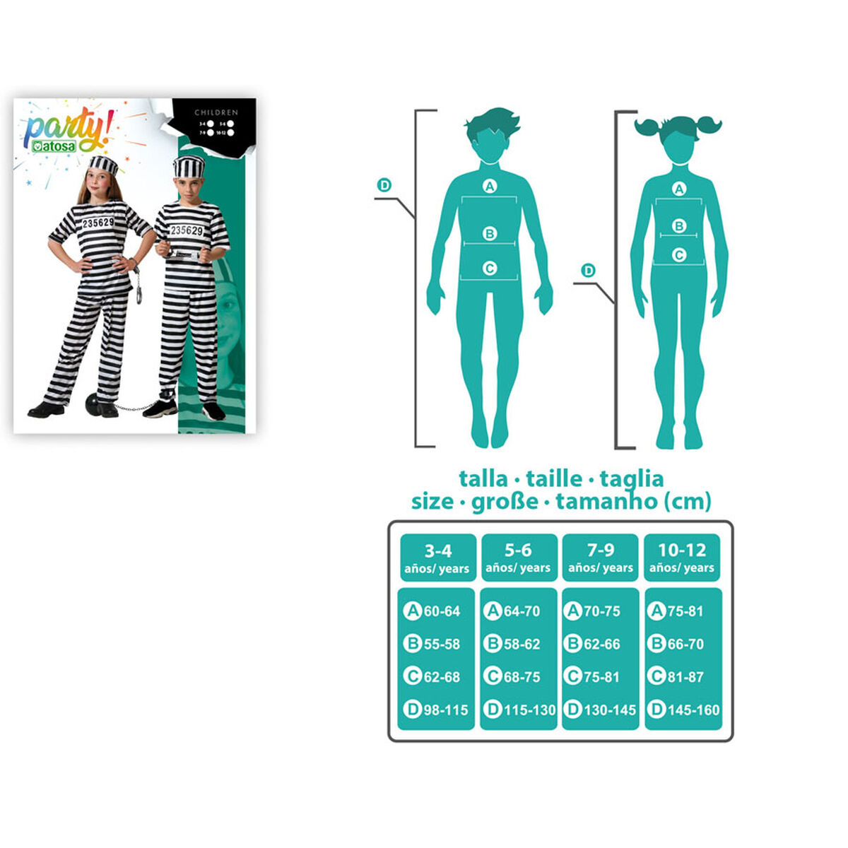 Disfraz para Niños Multicolor Preso