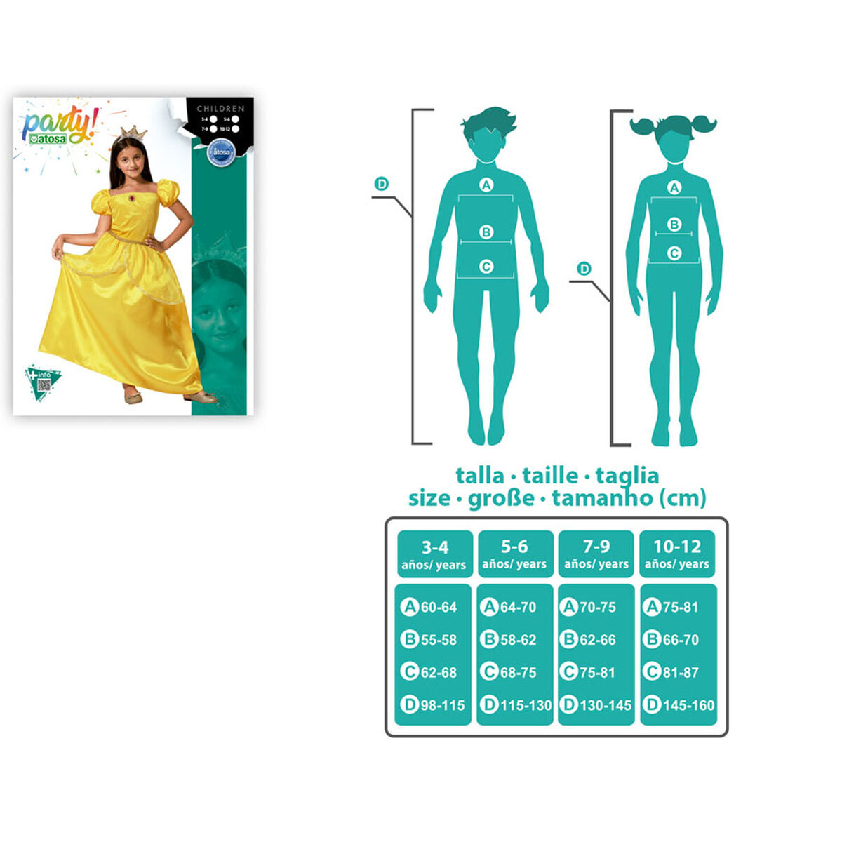 Disfraz para Niños Dorado Princesa