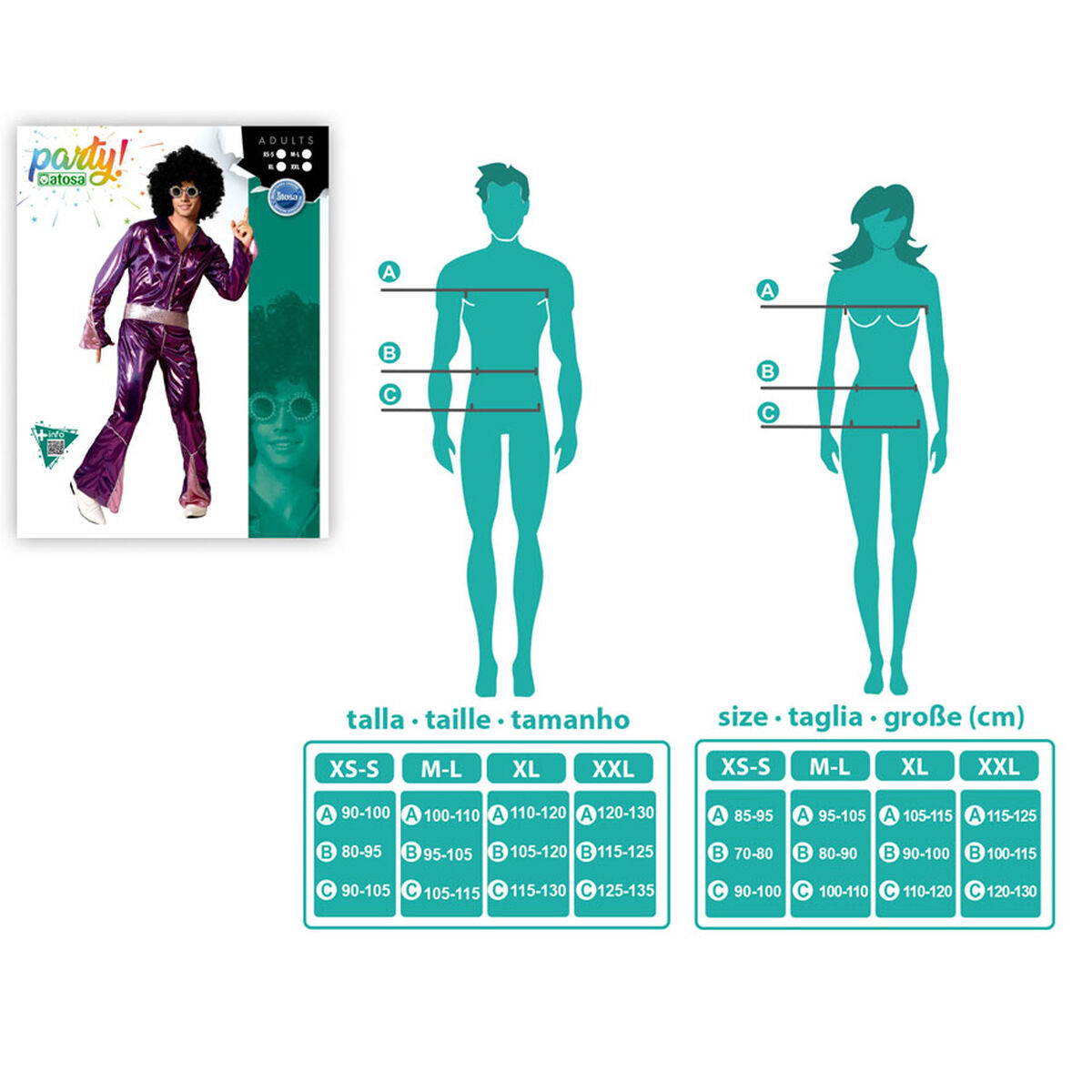 Disfraz para Adultos Fucsia Disco