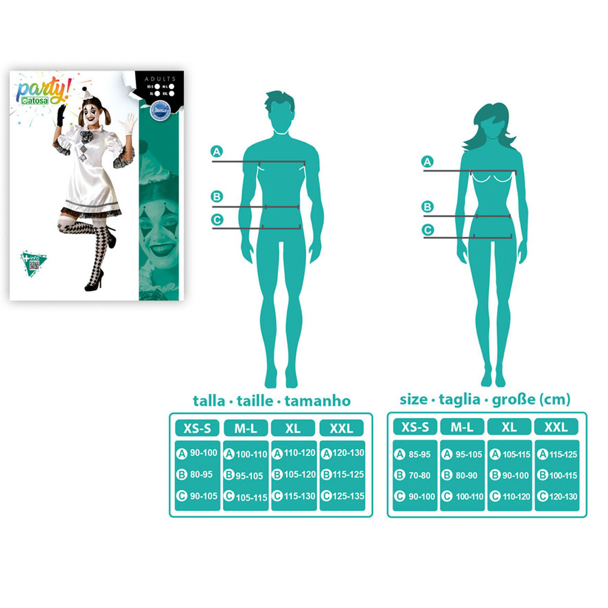 Disfraz para Adultos Blanco Payaso