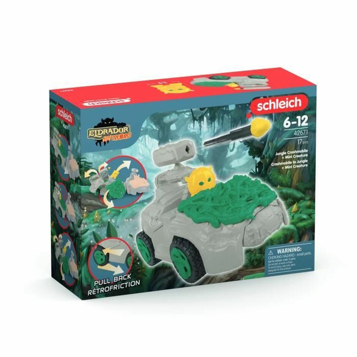 Playset Schleich Jungle Crashmobile with Mini Creature 17 Piezas