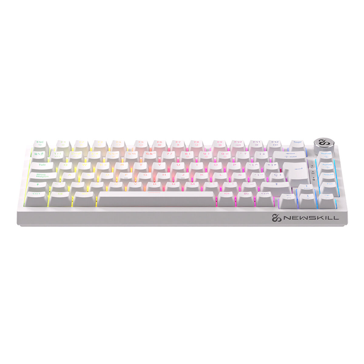 Teclado Inalámbrico Newskill NS-KB-PYROSPRO-IV Blanco Qwerty Español QWERTY