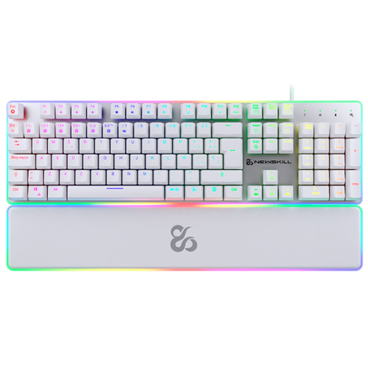 Teclado Newskill NS-KB-GUNGNYR-GAT-RE Blanco Qwerty Español QWERTY