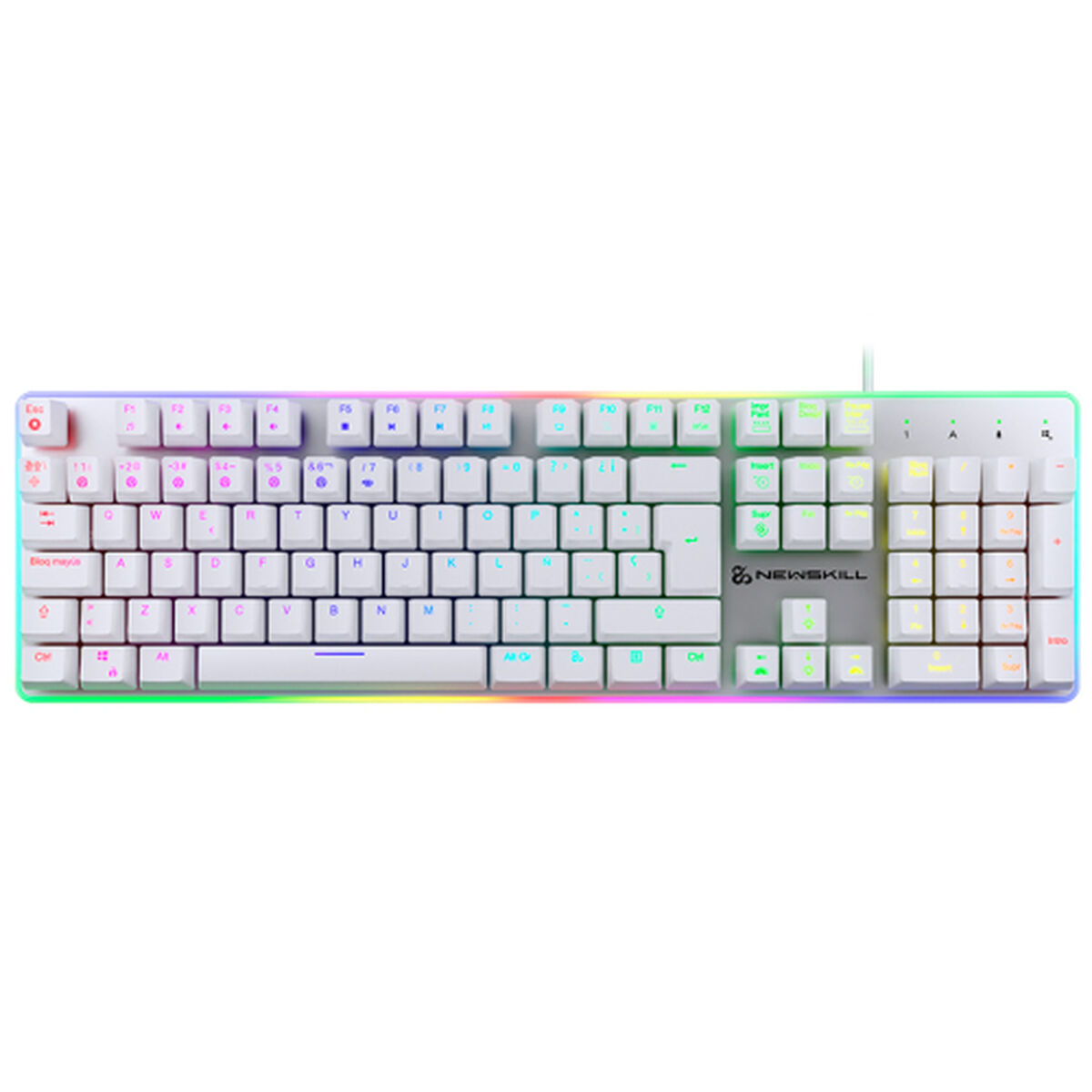 Teclado Newskill NS-KB-GUNGNYR-GAT-RE Blanco Qwerty Español QWERTY