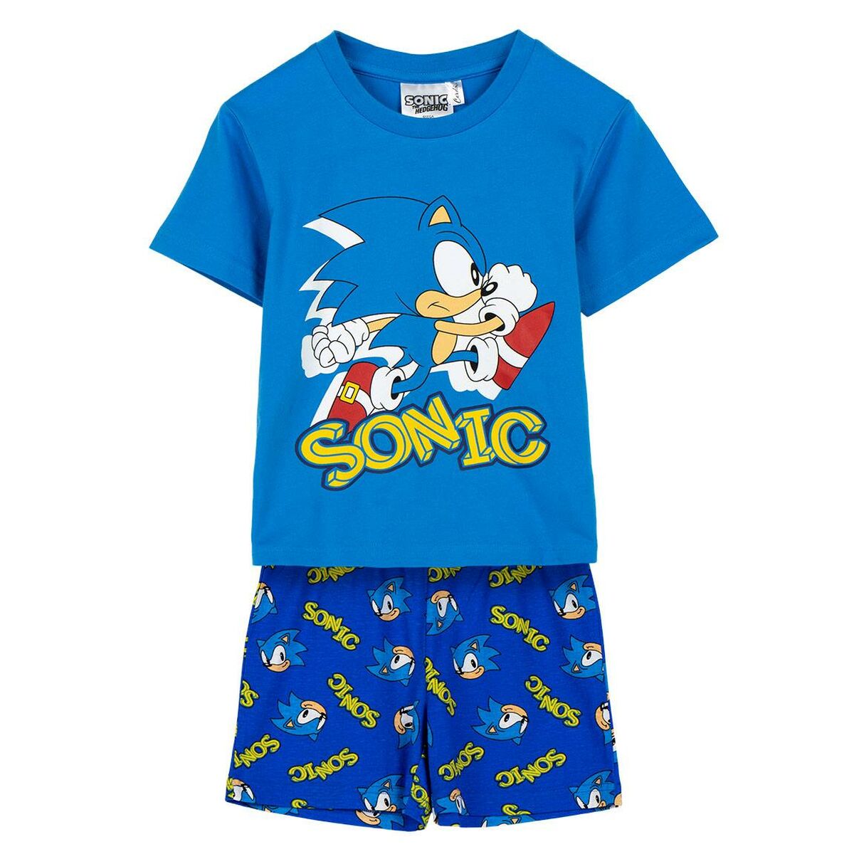 Pijama Infantil Sonic Azul