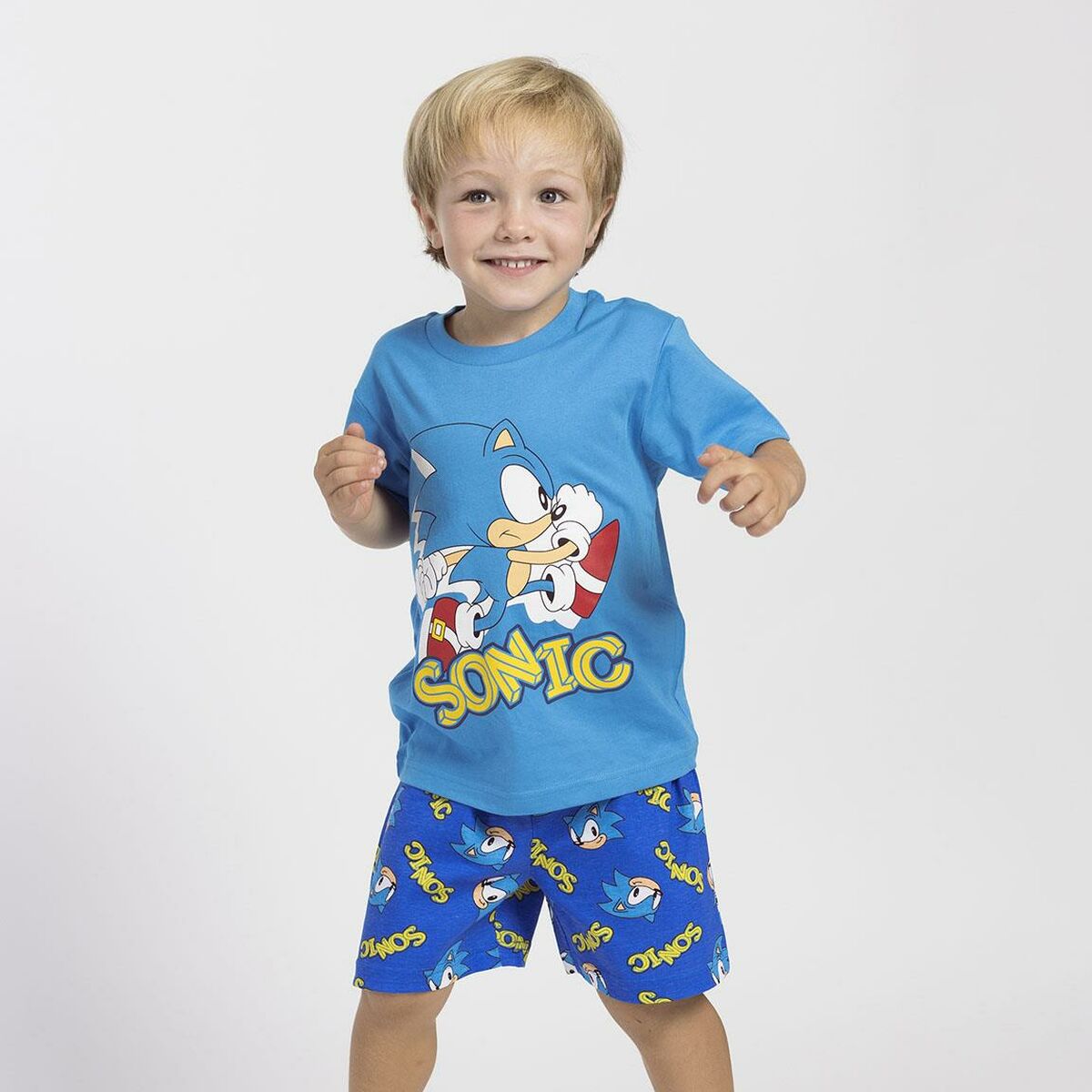 Pijama Infantil Sonic Azul