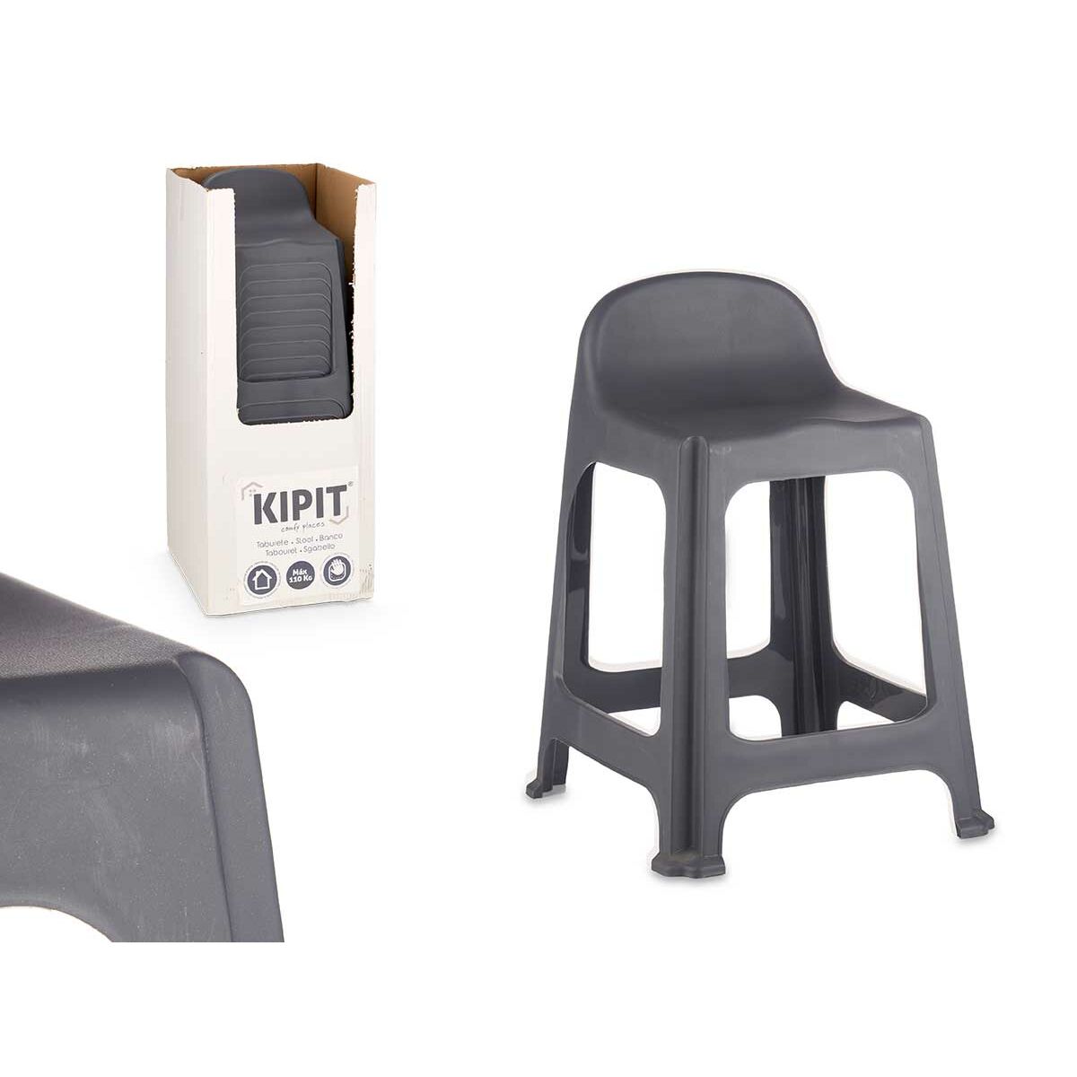 Taburete Kipit Polipropileno 40 x 59 x 44 cm (12 Unidades)