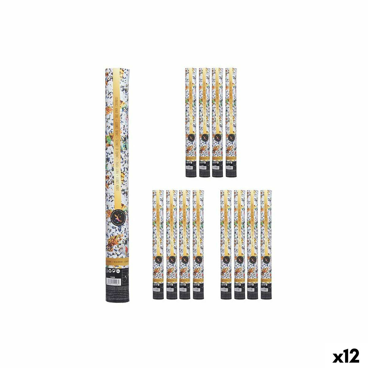 Cañón de confeti Multicolor Papel Cartón Plástico 5 x 48,5 x 5 cm (12 Unidades)