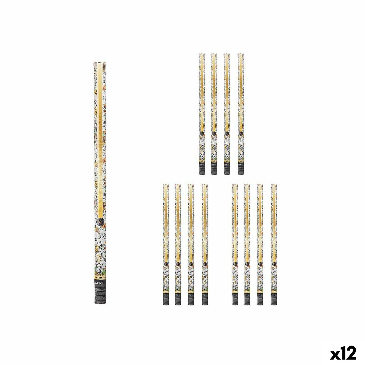 Cañón de confeti Multicolor Papel Cartón Plástico 5 x 99 x 5 cm (12 Unidades)