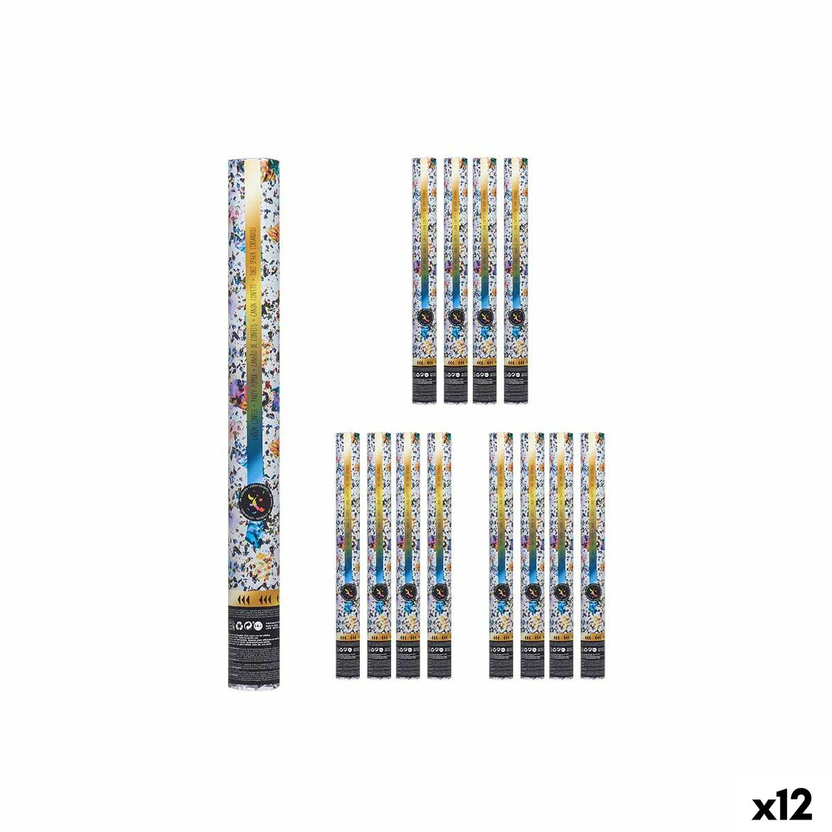 Cañón de confeti Multicolor Papel Cartón Plástico 5 x 78,5 x 5 cm (12 Unidades)