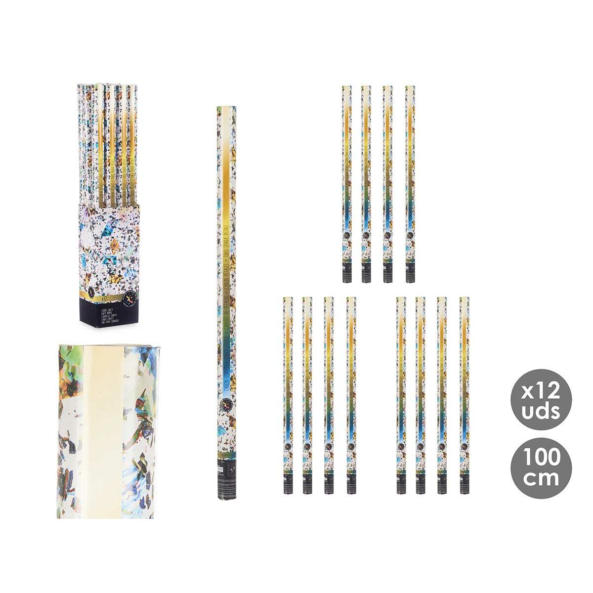 Cañón de confeti Multicolor Papel Cartón Plástico 5 x 98,5 x 5 cm (12 Unidades)
