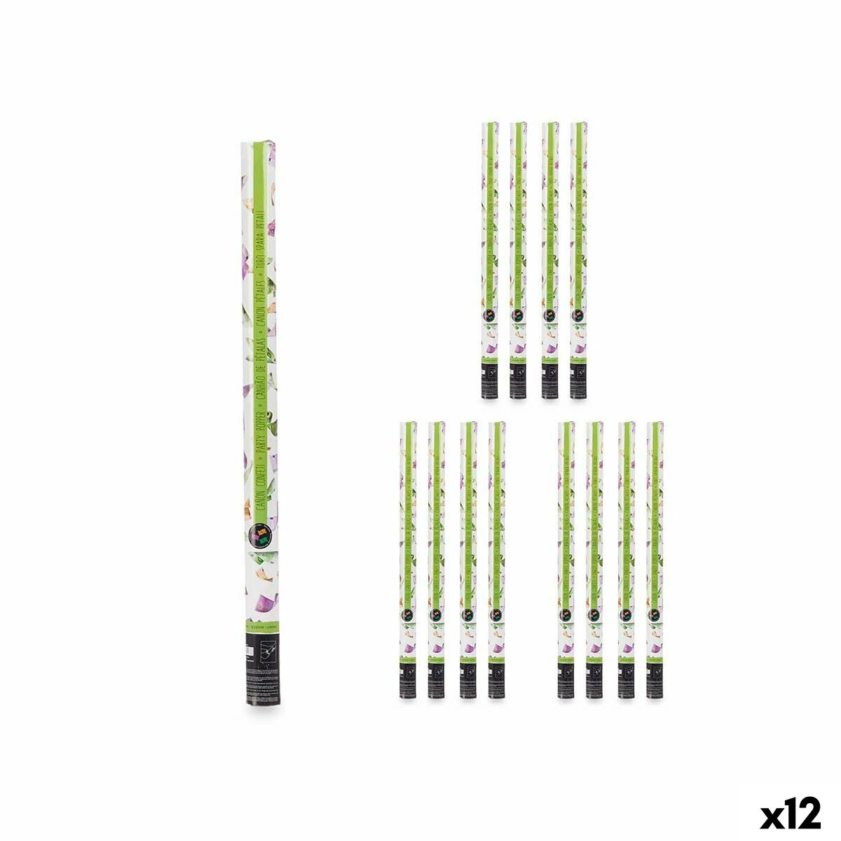 Cañón de confeti Multicolor Papel Cartón 5 x 78,5 x 5 cm (12 Unidades)