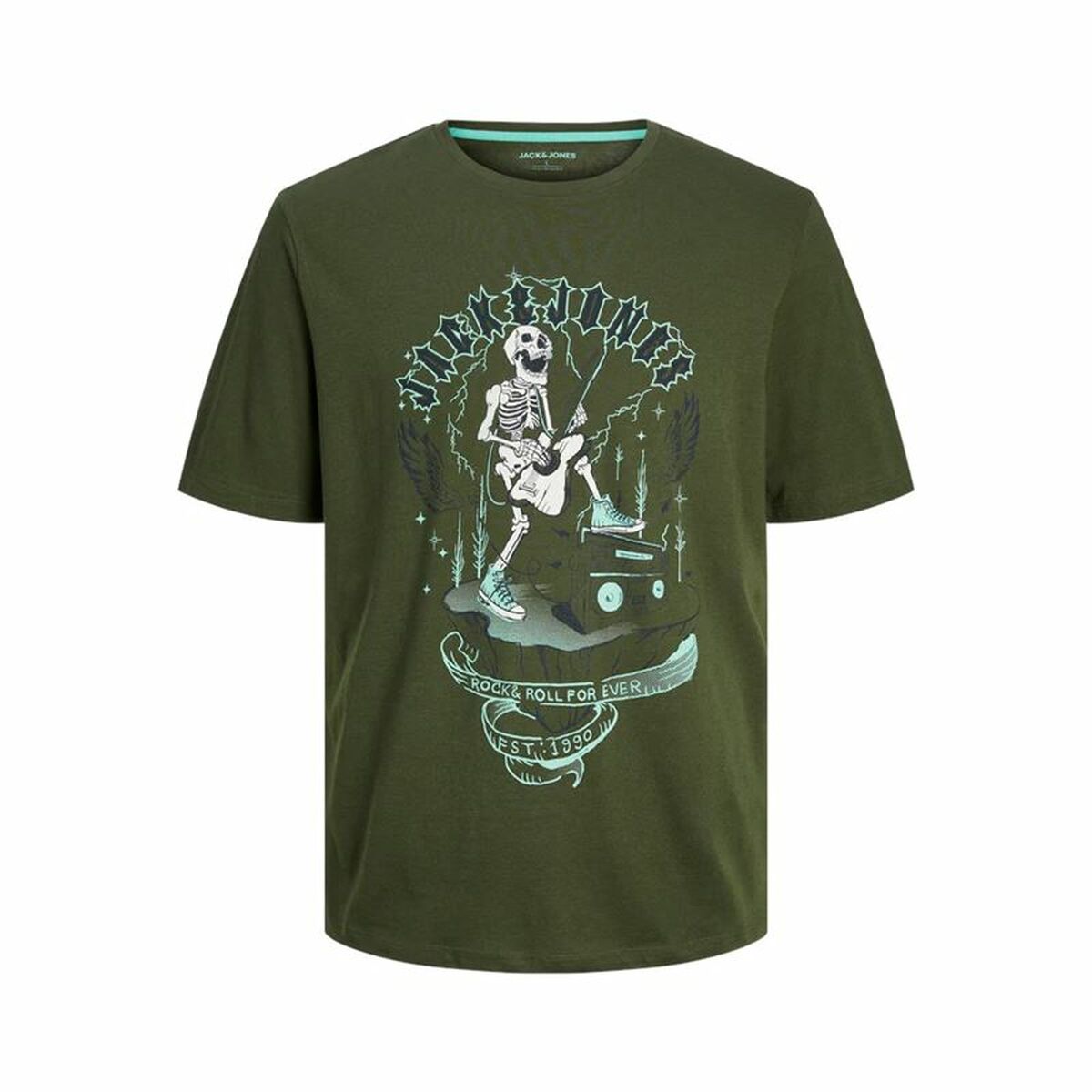 Camiseta de Manga Corta Hombre Jack & Jones Oliva