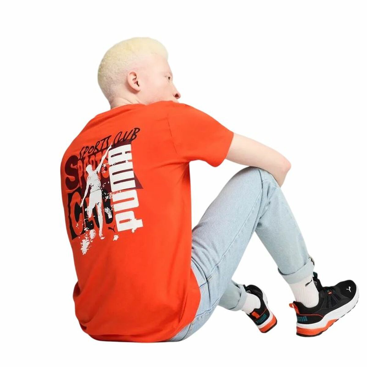 Camiseta de Manga Corta Hombre Puma Graphics Puma Sports Club Naranja