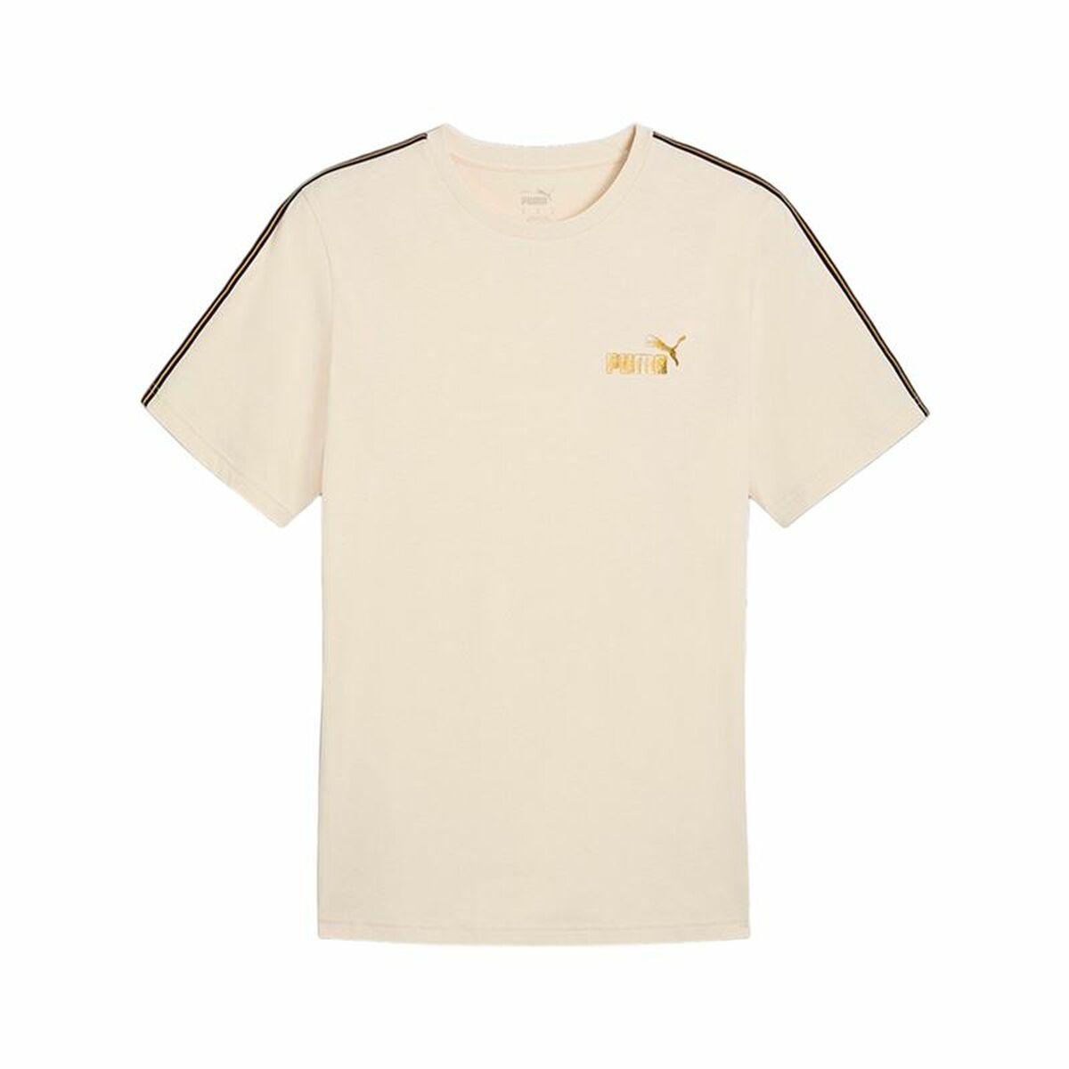 Camiseta de Manga Corta Hombre Puma Ess Tape Minimal Gold Beige
