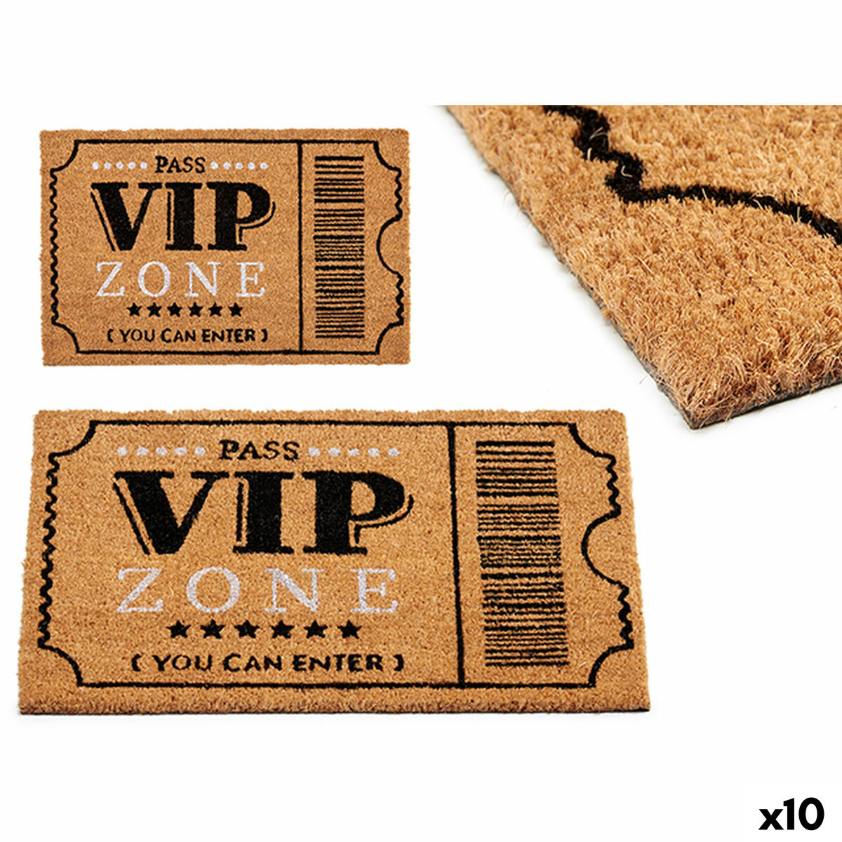 Felpudo Gift Decor VIP Estampado PVC 100 % PVC Fibra de coco 40 x 2 x 60 cm 60 x 2 x 40 cm (10 Unidades)