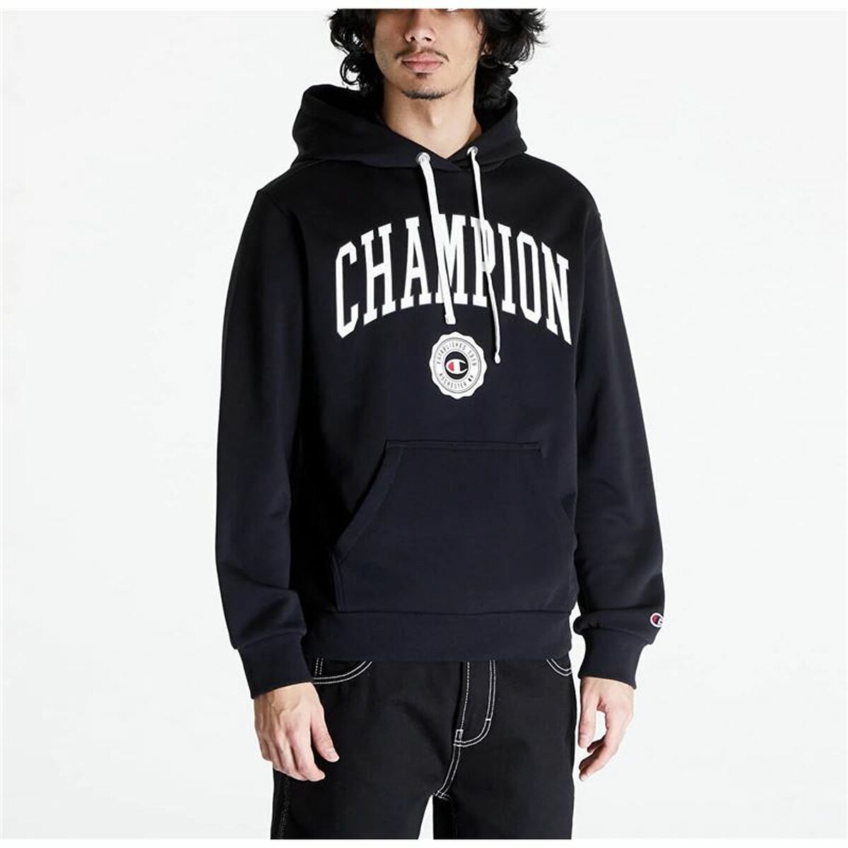 Sudadera con Capucha Hombre Champion Negro