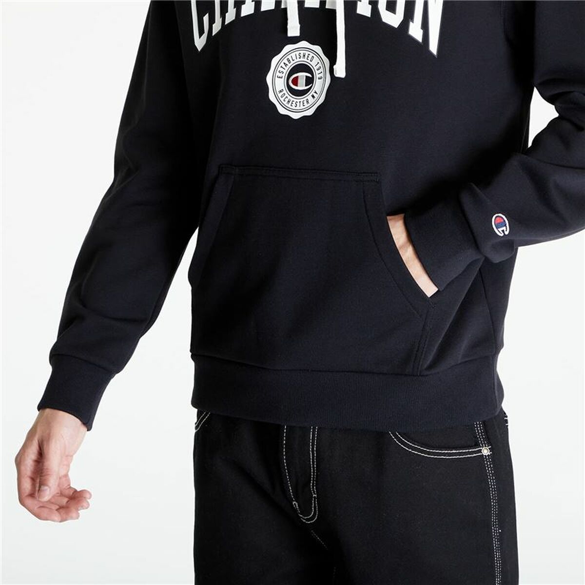 Sudadera con Capucha Hombre Champion Negro