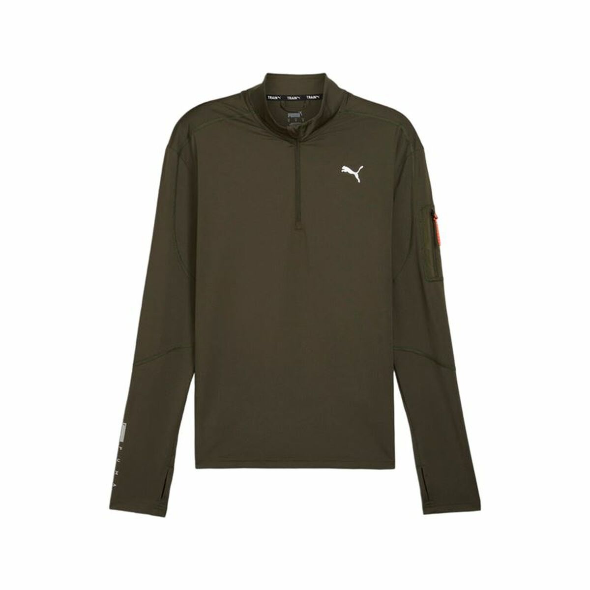 Sudadera sin Capucha Hombre Puma Flex 1/4 Zip Verde oscuro