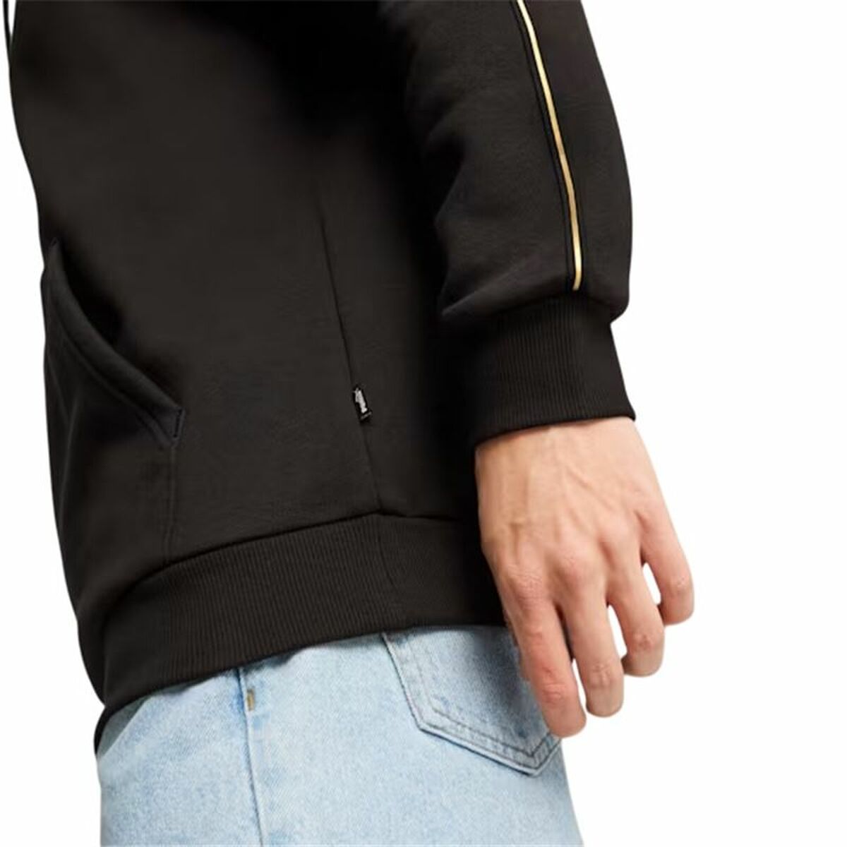 Sudadera con Capucha Hombre Puma Ess Tape Minimal Gold Fl Negro