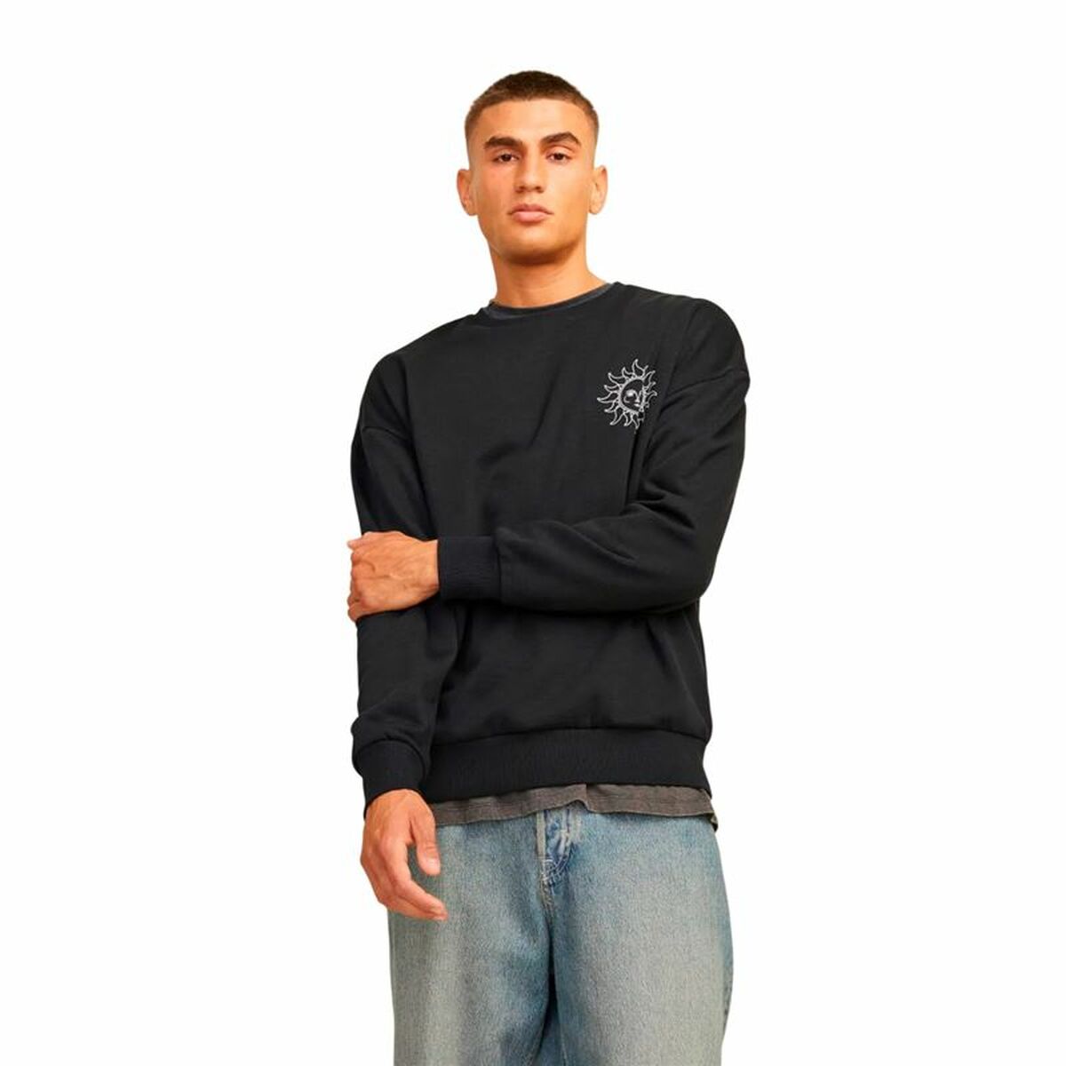 Sudadera sin Capucha Hombre Jack & Jones Jmmystic Negro