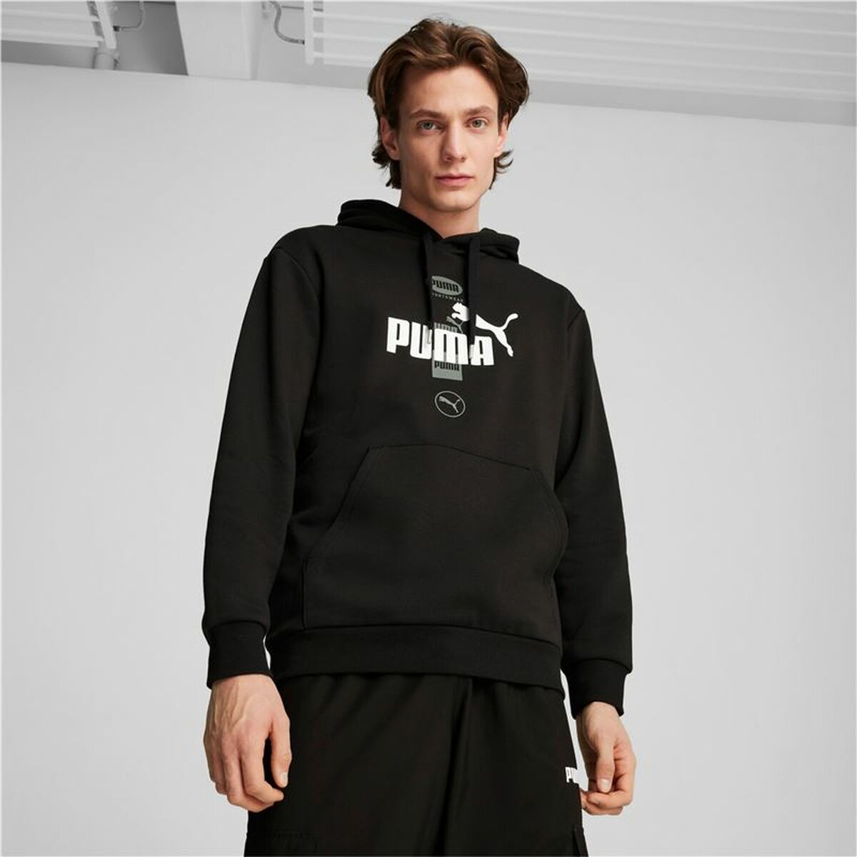 Sudadera con Capucha Hombre Puma Puma Power Graphic Negro