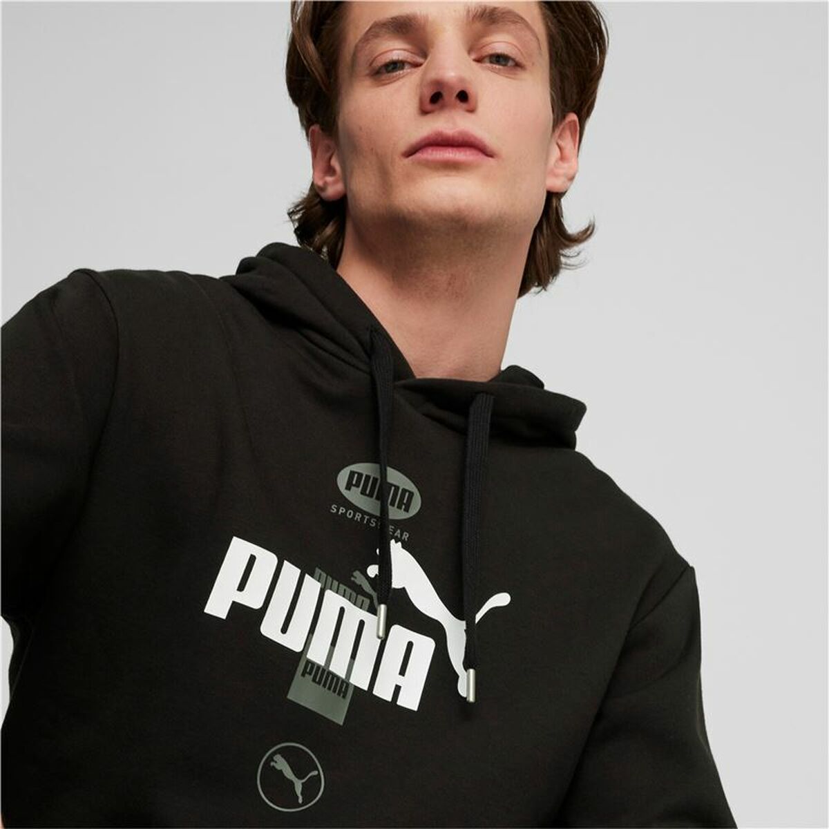 Sudadera con Capucha Hombre Puma Puma Power Graphic Negro