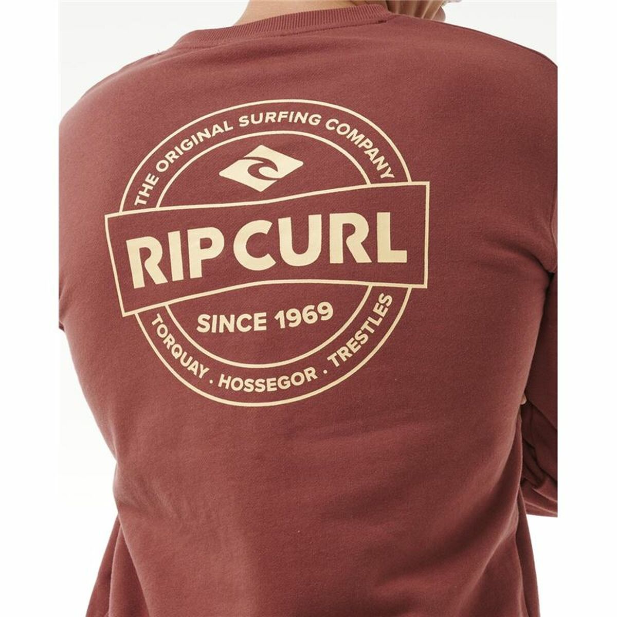 Sudadera sin Capucha Hombre Rip Curl Stapler Crew Marrón