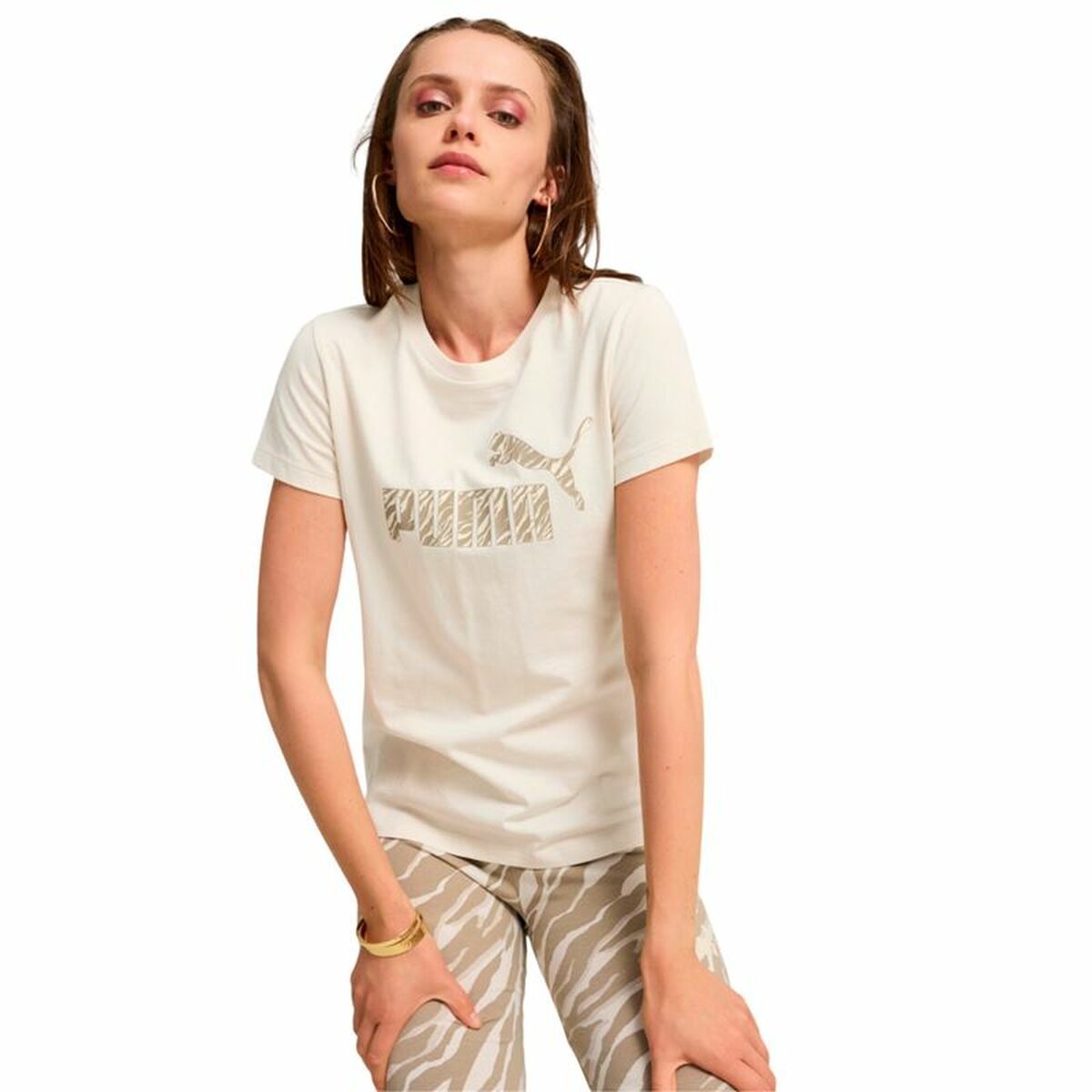 Camiseta de Manga Corta Mujer Puma Essentials + Animal