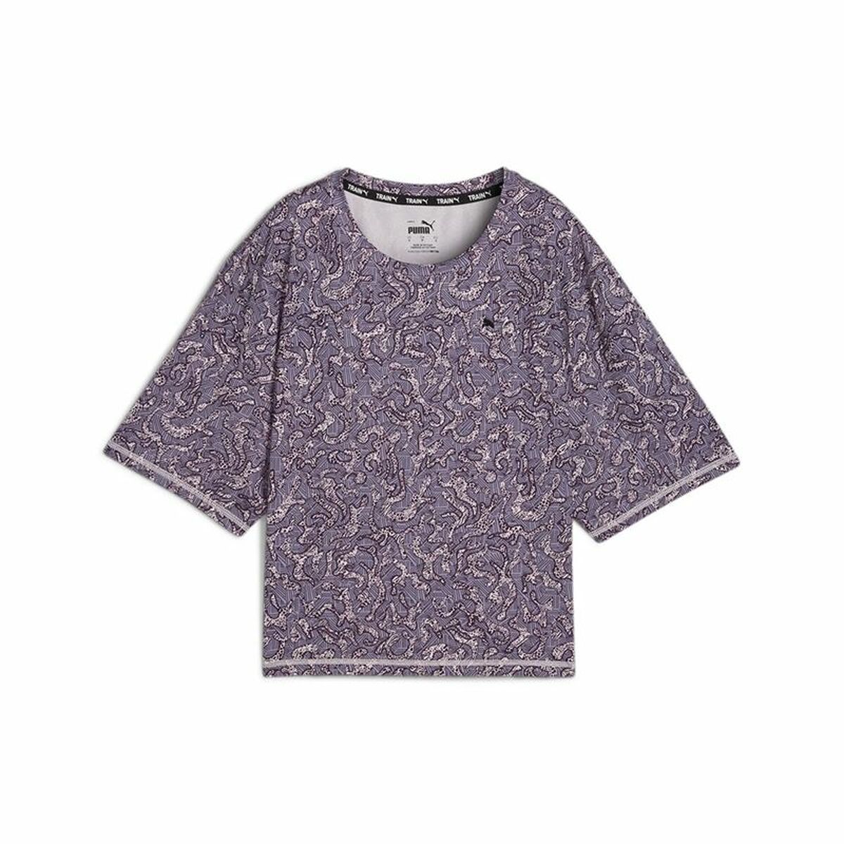 Camiseta de Manga Corta Mujer Puma Train Favorite Aop Crop Mujer Morado