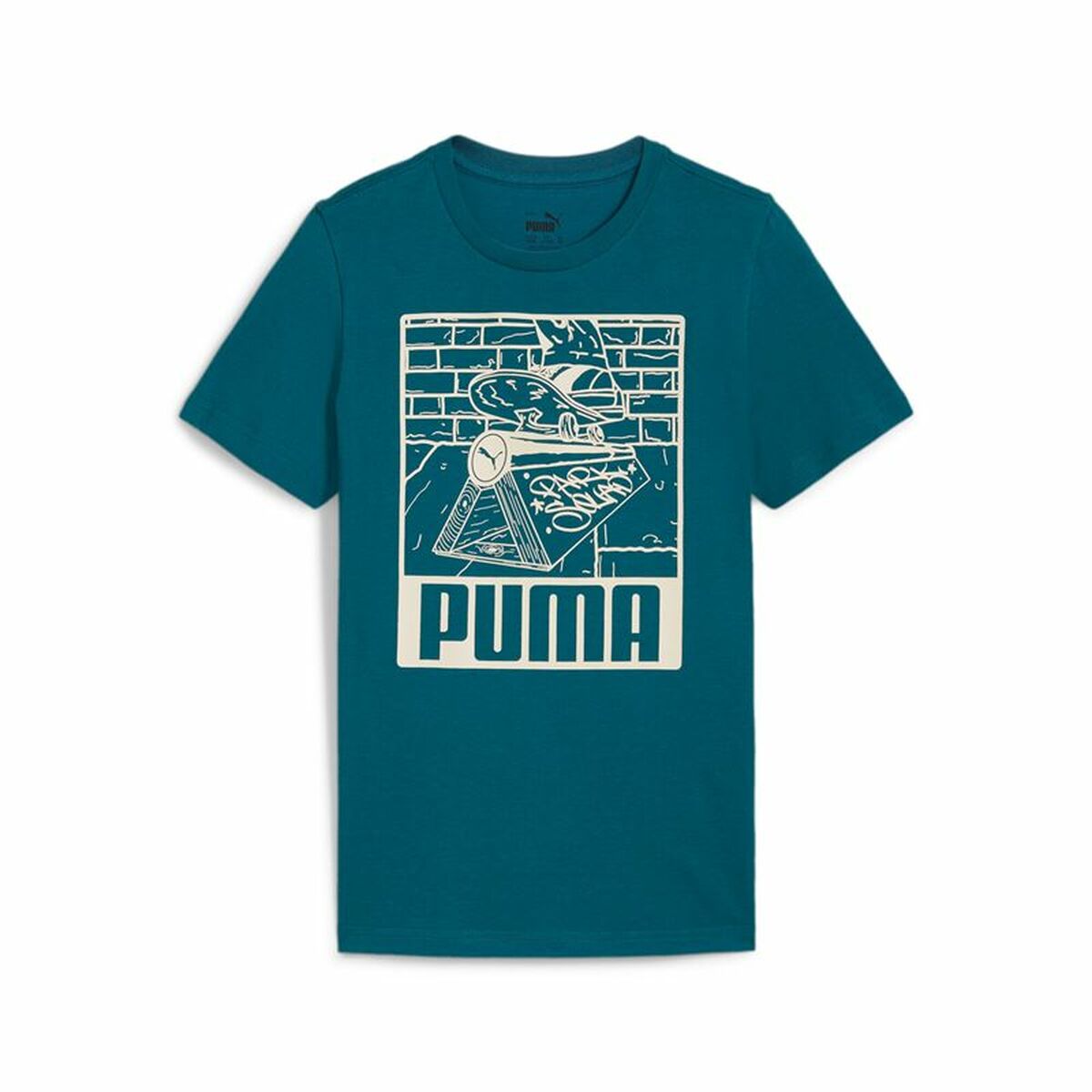 Camiseta de Manga Corta Infantil Puma Ess+ Mid 90S Graphic Azul