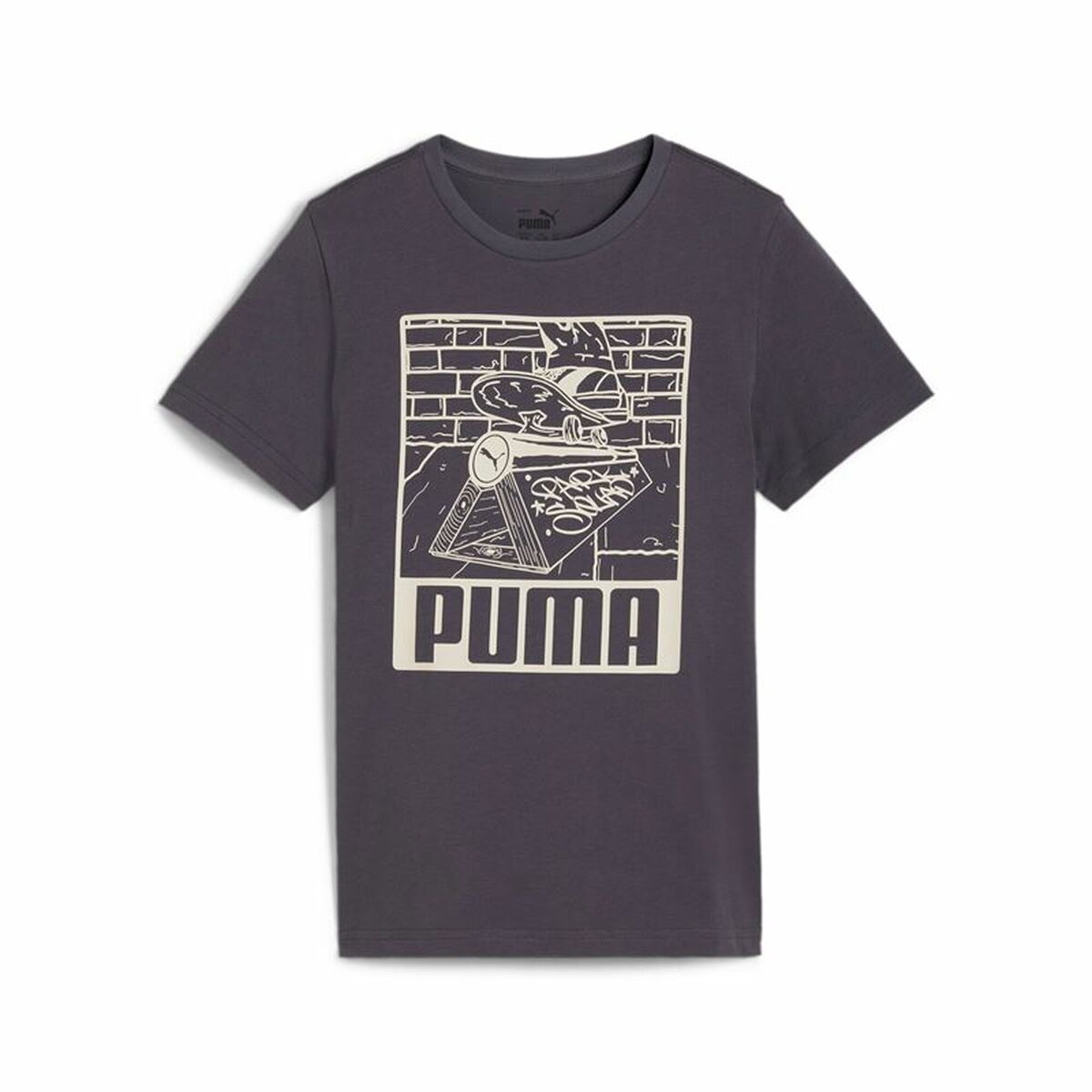 Camiseta de Manga Corta Infantil Puma Morado