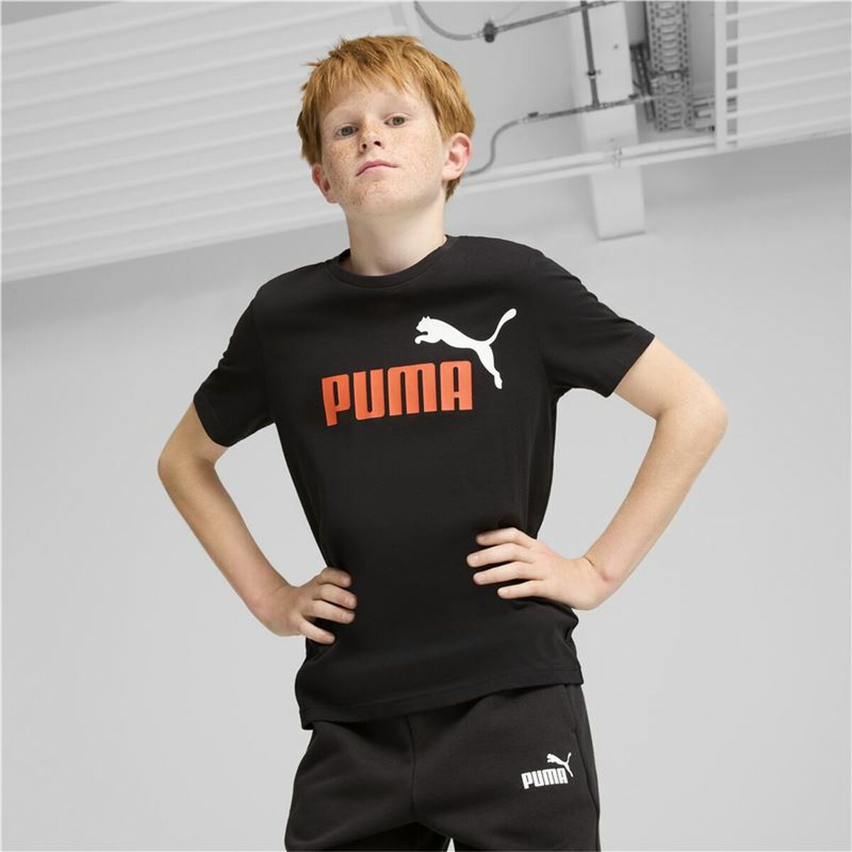 Camiseta de Manga Corta Infantil Puma Essentials+ 2 Col Logo