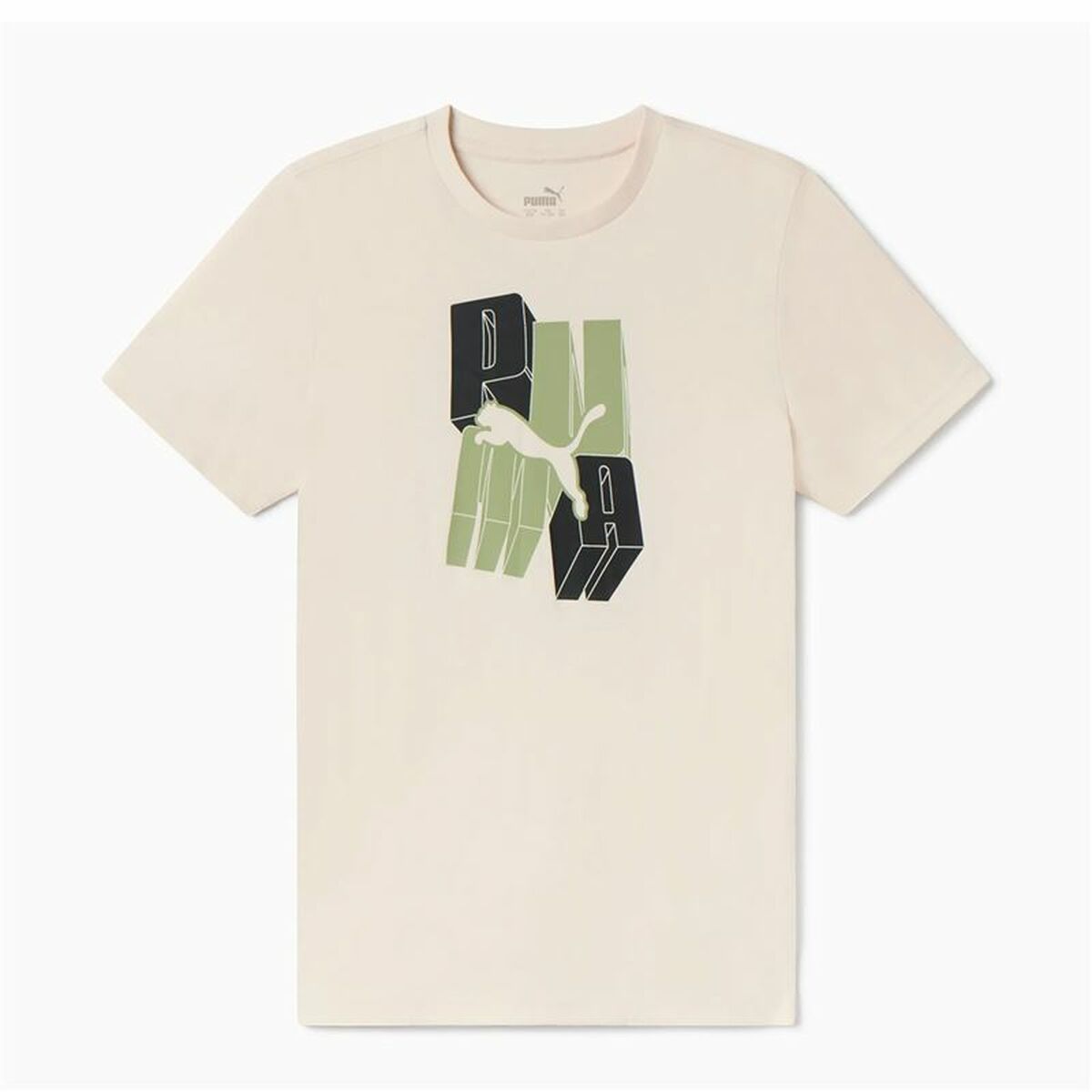 Camiseta de Manga Corta Infantil Puma Essentials+ Graphic Beige