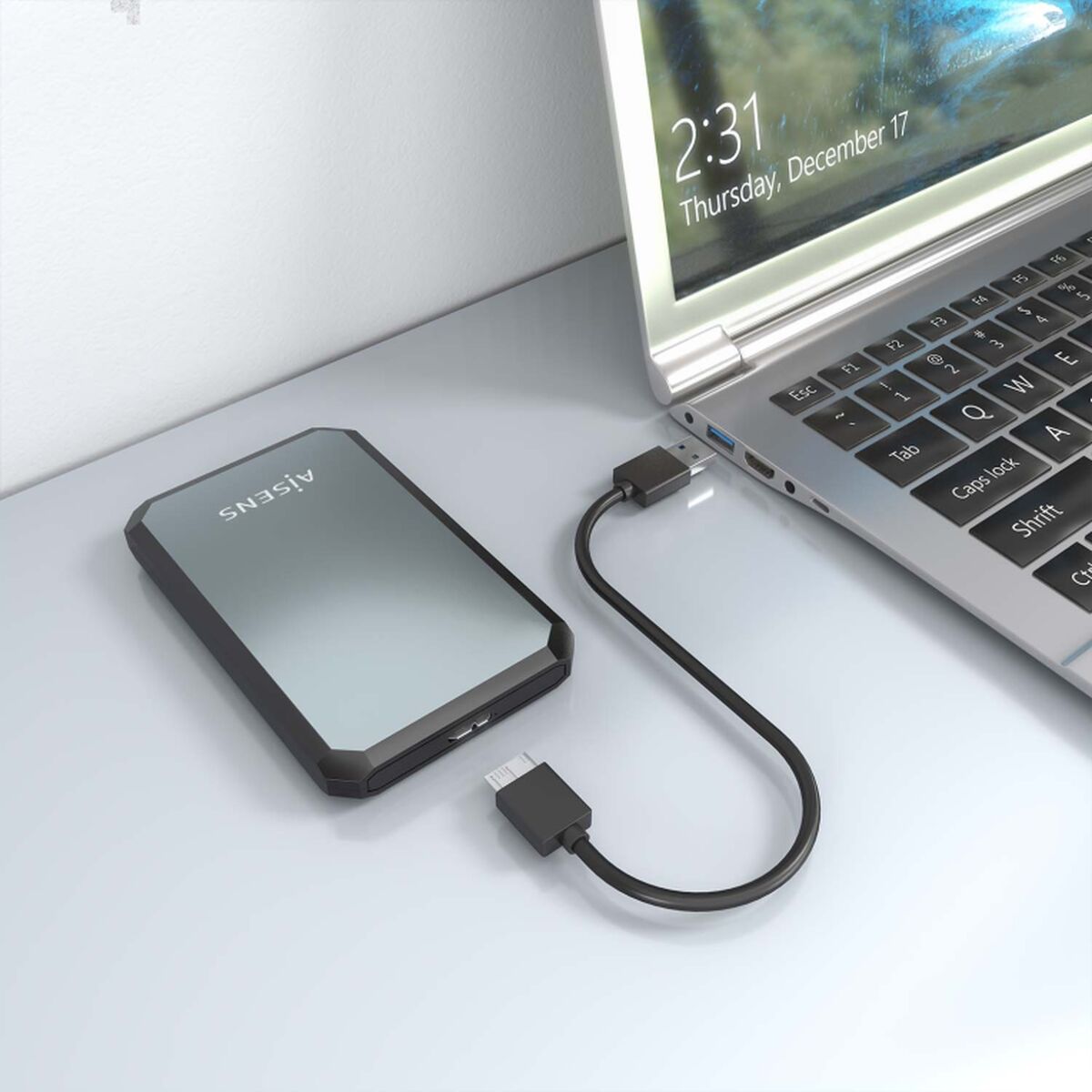 Carcasa para Disco Duro Aisens ASE-2529B 2,5"