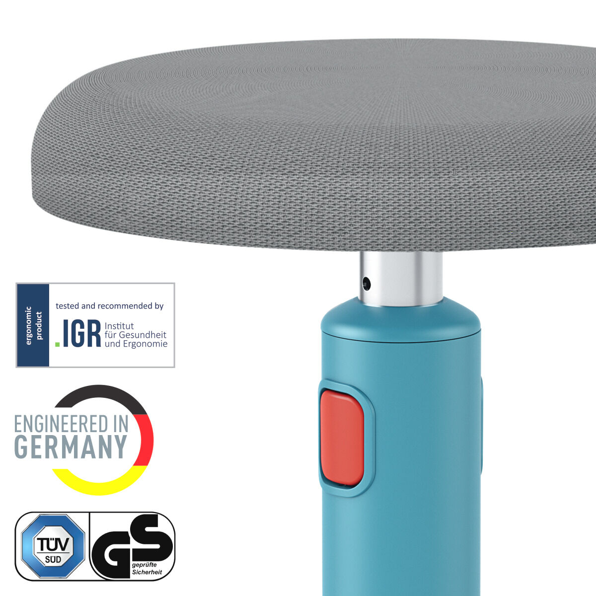 Taburete Ergonómico Leitz Ergo Cosy Active Azul Plástico