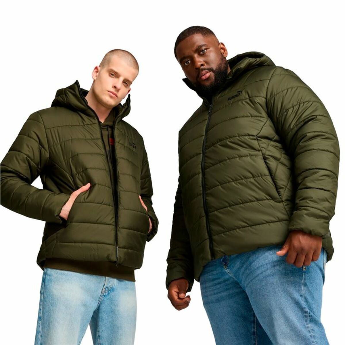 Chaqueta Deportiva para Hombre Puma Essentials Hooded Padded Verde oscuro