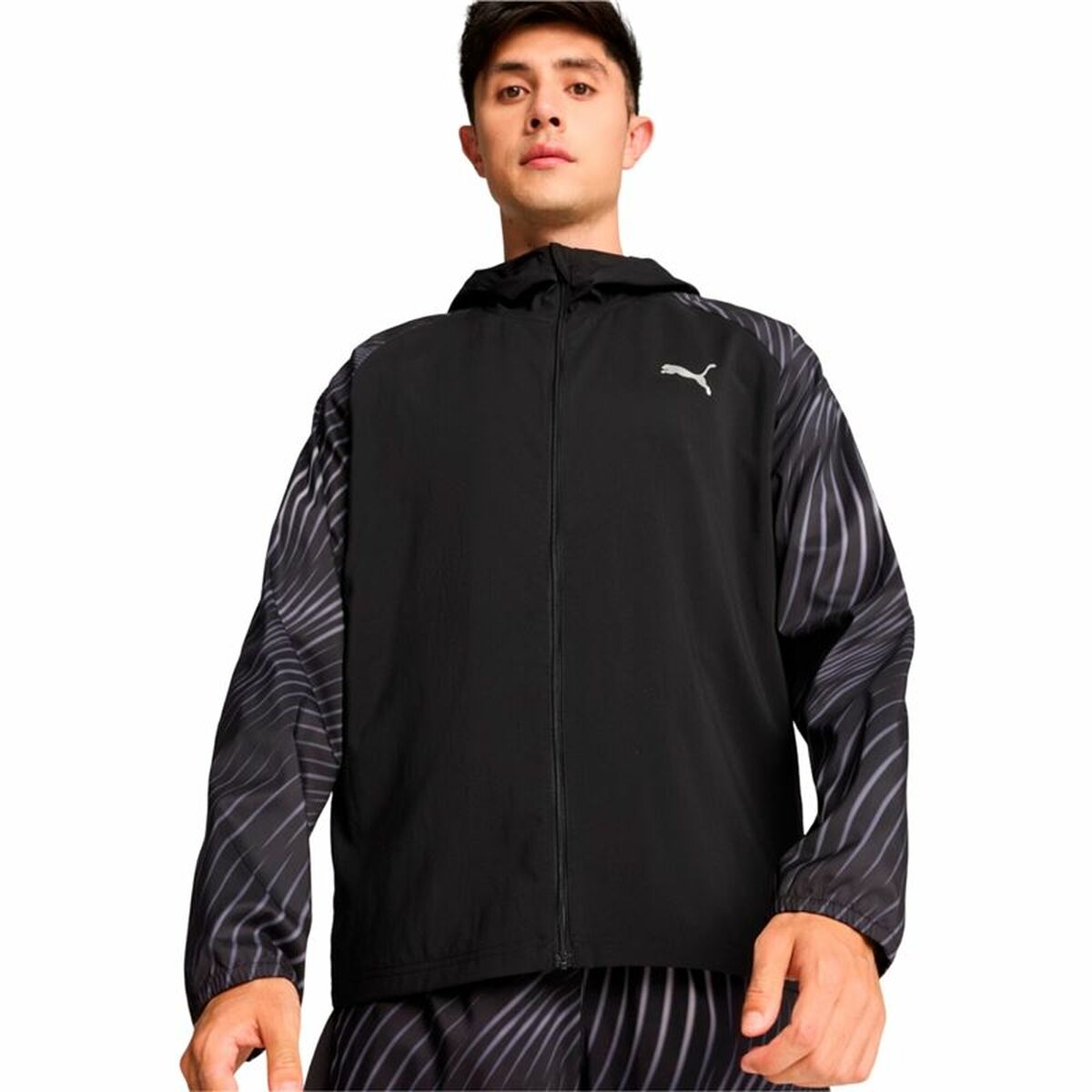 Chaqueta Deportiva para Hombre Puma Run Favorite Aop Woven Negro