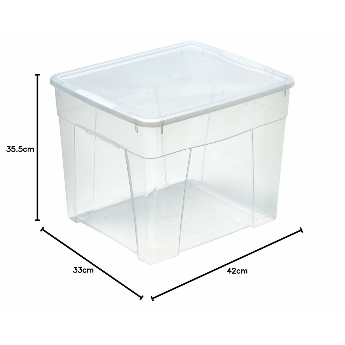Cubo contenedor Mondex space box 4 h 34,5l Transparente Polipropileno 34,5 L 42 x 35 x 33 cm