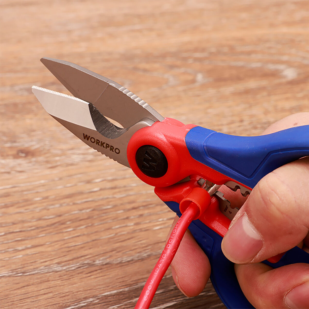 Tijeras de Electricista Workpro 16,7 x 8 x 2,8 cm 3 en 1