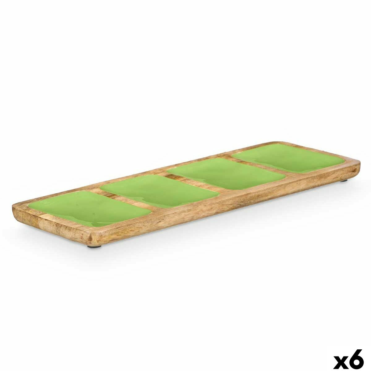 Bandeja con Compartimentos Gift Decor Verde 46 x 3 x 17 cm (6 Unidades)