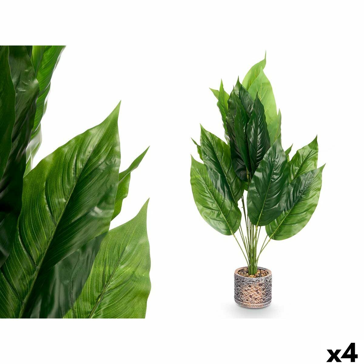 Planta Decorativa Ibergarden Plástico Magnesio 50 x 50 x 84 cm 13 x 70 x 13 cm 15 x 84 x 15 cm (4 Unidades)