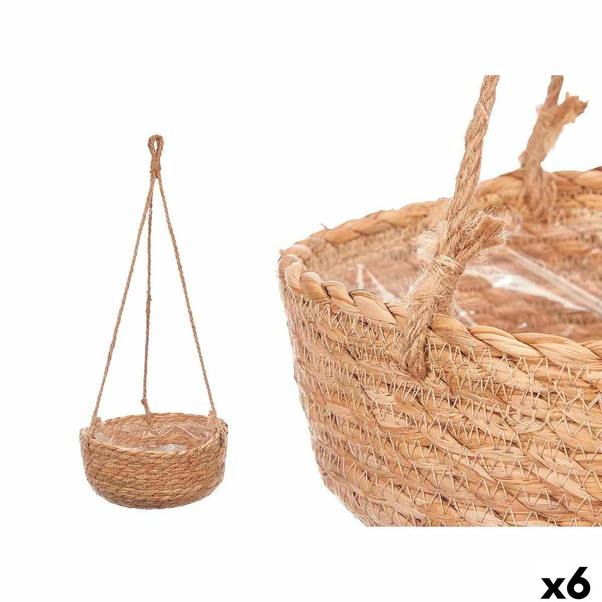 Set de Macetas Gift Decor Natural Esparto 21 x 11,5 x 21 cm 23 x 13 x 23 cm 26 x 15 x 26 cm 27 x 59 x 27 cm
