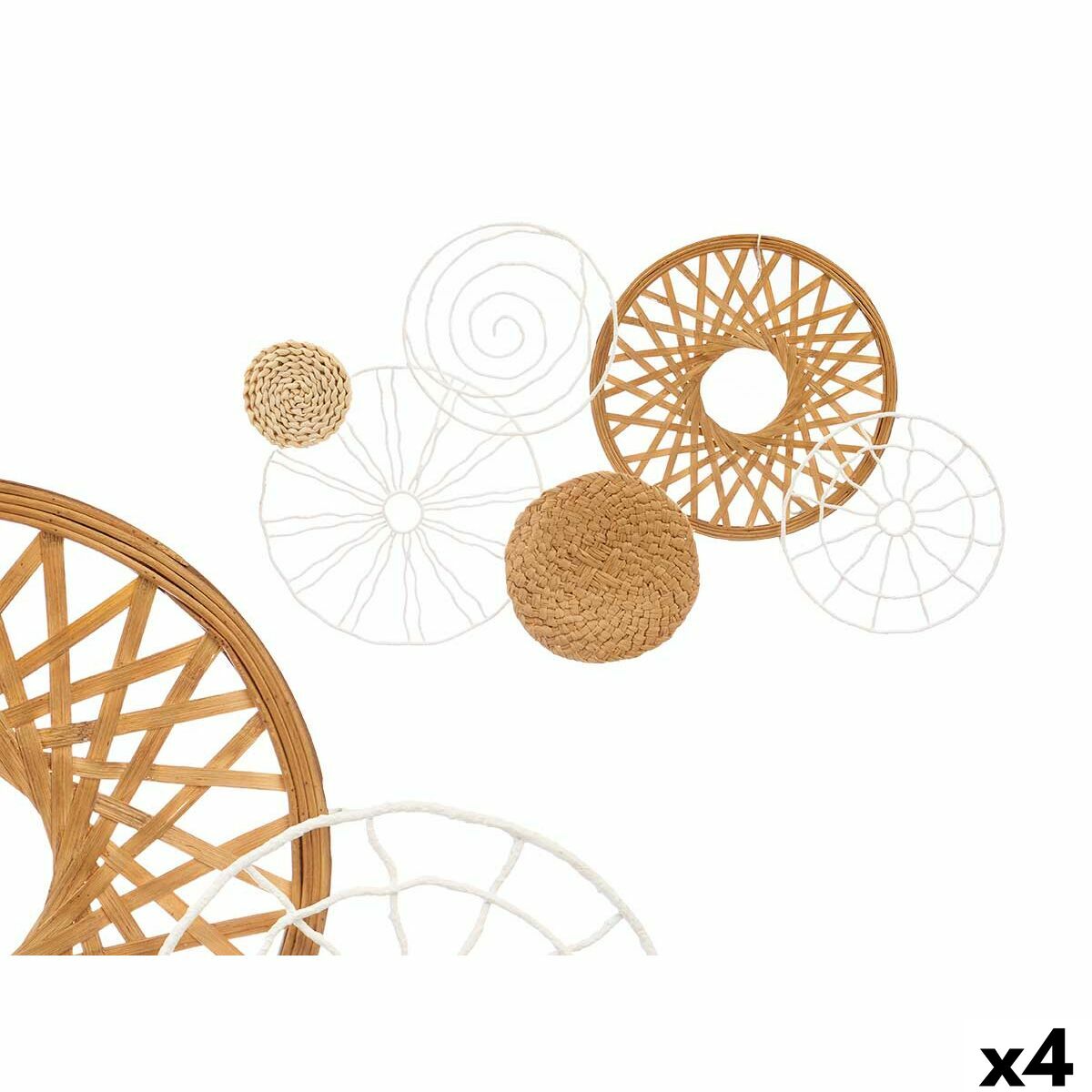 Decoración de Pared Gift Decor Blanco Marrón Metal 71,1 x 3,8 x 42,5 cm (4 Unidades)